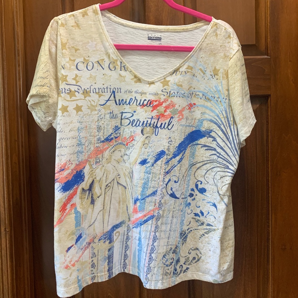 Basic Editions America the Beautiful t-shirt. Large